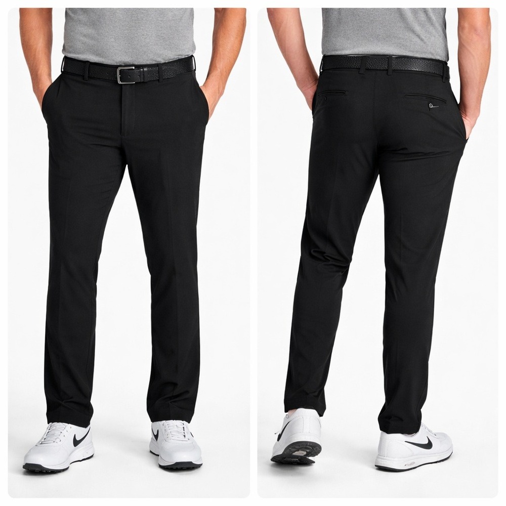Nike Pants Mens 40x30 Dri-FIT‎ Golf Black Flat Front Performance Flat FrontR